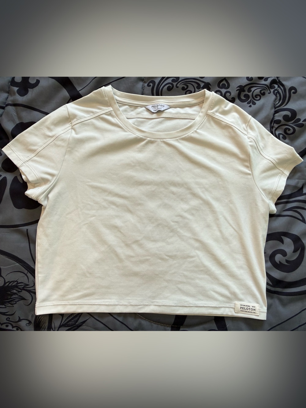 Peloton Cream Short Sleeve Crewneck Tee